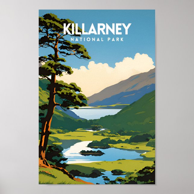 Killarney National Park Traditionelles Reiseplakat Poster (Vorne)