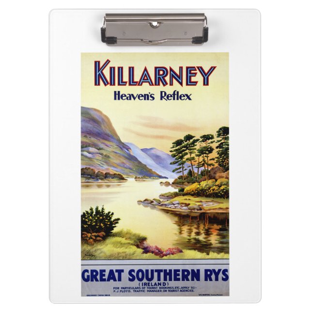 Killarney ~ Reflexion des Himmels Klemmbrett (Vorderseite)