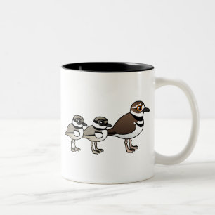 Killdeer u. zwei Küken Zweifarbige Tasse