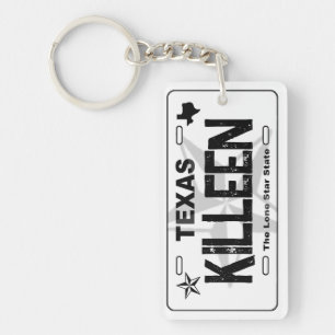 Killeen Texas Black Licence plate Schlüsselanhänge Schlüsselanhänger