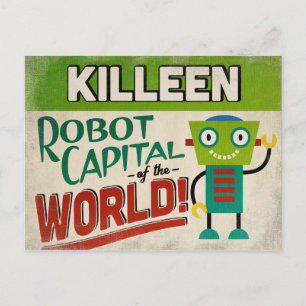 Killeen Texas Roboter - Lustige Vintage Postkarte