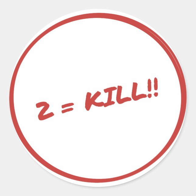 Killer 2er 2 ergibt Kill Aufkleber (Vorderseite)