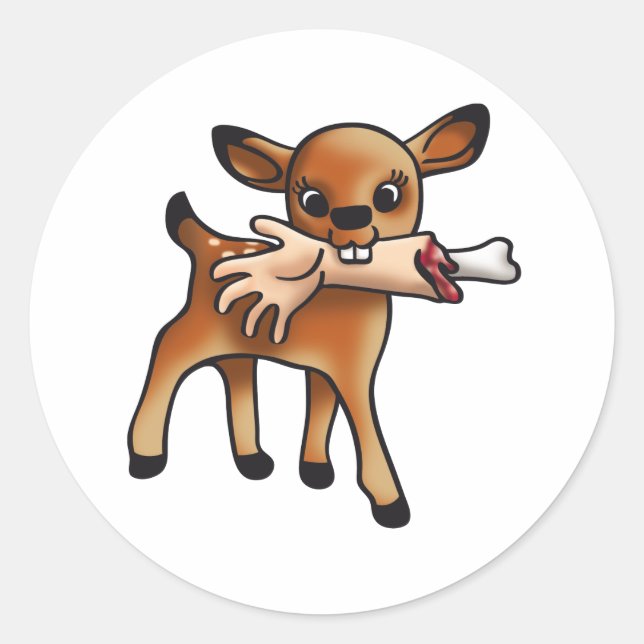 Killer Bambi Runder Aufkleber (Vorderseite)