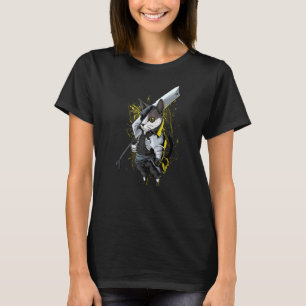 Killer Cat Sword Japanischer Krieger Ästhetik Edgy T-Shirt