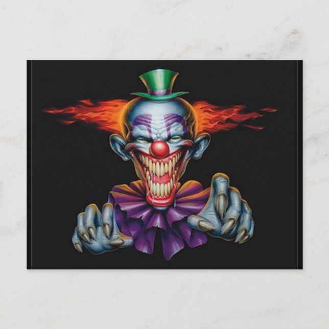Killer Evil Clown Postkarte (Vorderseite)