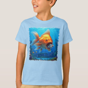 Killer Great White Goldfish essen einen Hai! T-Shirt