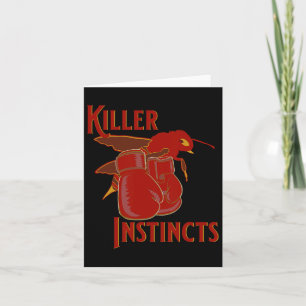 Killer Instinkte Killer Bienen und Boxhandschuhe Karte
