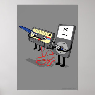 Killer Ipod Clipart (Retro Diskette Cassette) Poster