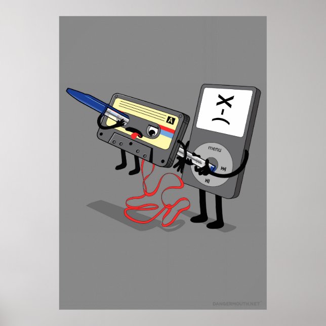 Killer Ipod Clipart (Retro Diskette Cassette) Poster (Vorne)