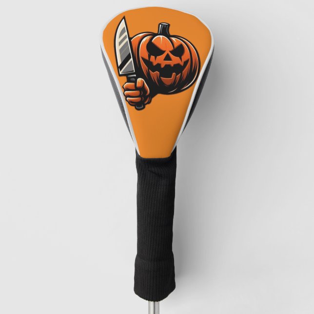 Killer Pumpkin - Halloween Horror Jack-o-Lantern Golf Headcover (Vorderseite)