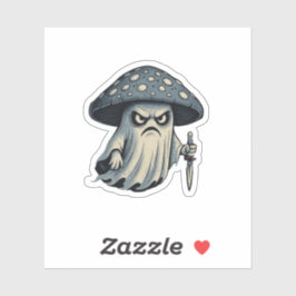 Killer 'Shroom – Spooky Ghost with Knife Aufkleber