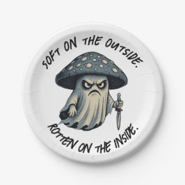 Killer 'Shroom - Spooky Ghost with Knife Pappteller