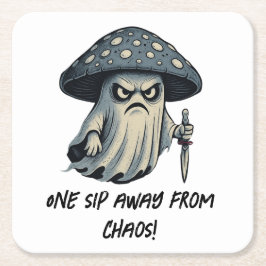 Killer 'Shroom - Spooky Ghost with Knife Rechteckiger Pappuntersetzer