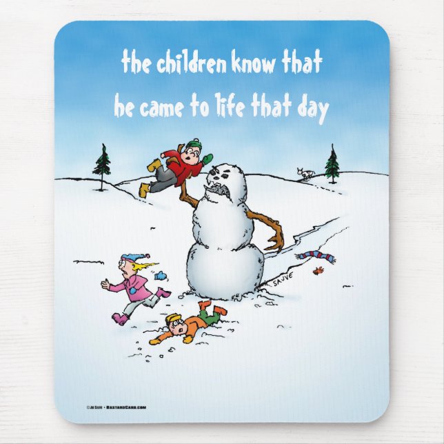 Killer Snowman Funny Cartoon Mousepad (Vorne)