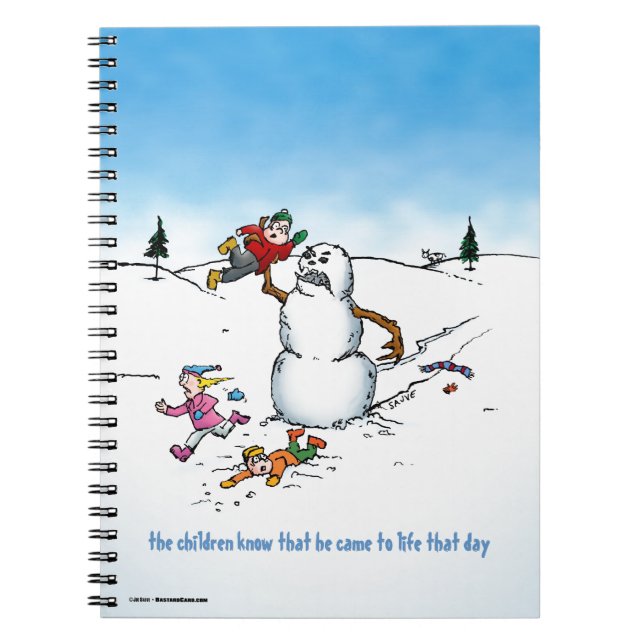 Killer Snowman Funny Cartoon Notizblock (Vorderseite)