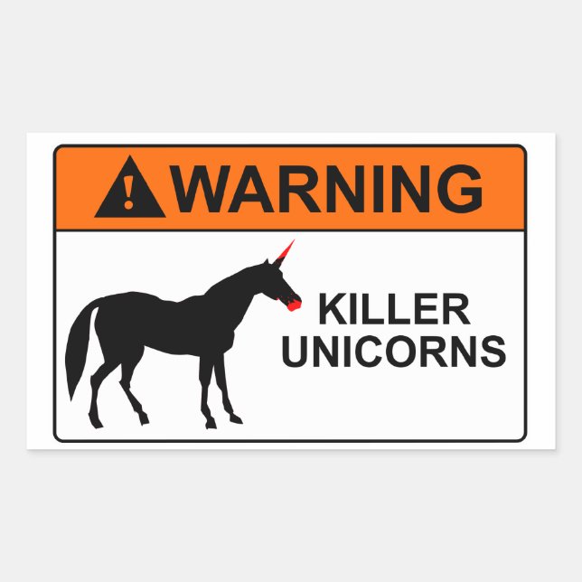 Killer Unicorns Rechteckiger Aufkleber (Vorderseite)