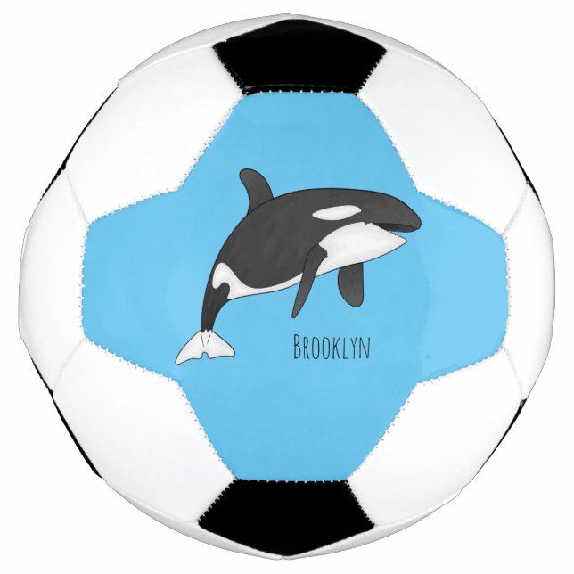 Killer whale cartoon illustration  fußball (Vorderseite)