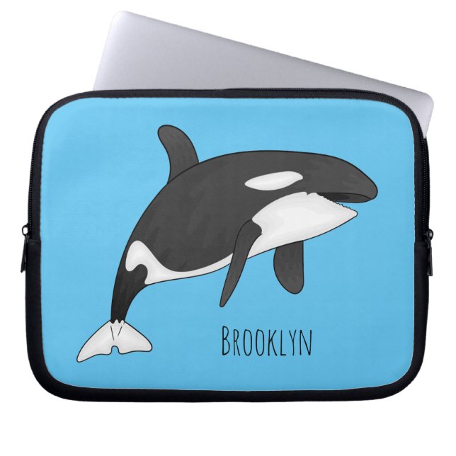 Killer whale cartoon illustration laptopschutzhülle (Vorderseite)