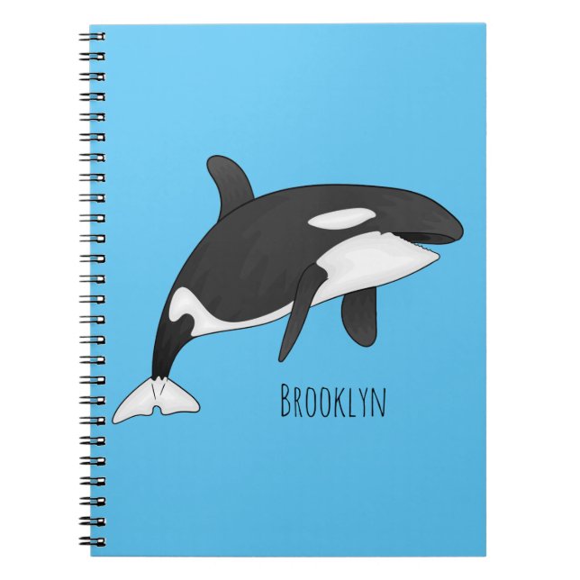 Killer whale cartoon illustration notizblock (Vorderseite)