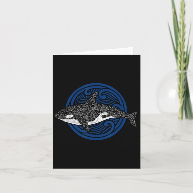 Killer Whale Design Ocean Waves Men Boys Kinder Or Karte (Vorderseite)