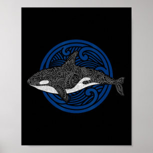 Killer Whale Design Ocean Waves Men Boys Kinder Or Poster