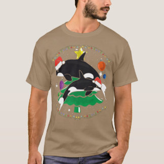 Killer Whale Familie Weihnachtsbaum T-Shirt