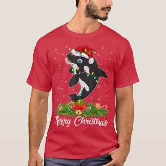 Killer Whale Lover Matching Weihnachtsmannmütze Ki T-Shirt