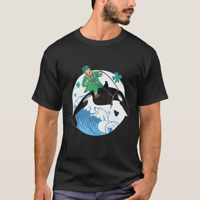 Killer Whale Ocean Orca Lover Funny St Patrick Day T-Shirt (Vorderseite)