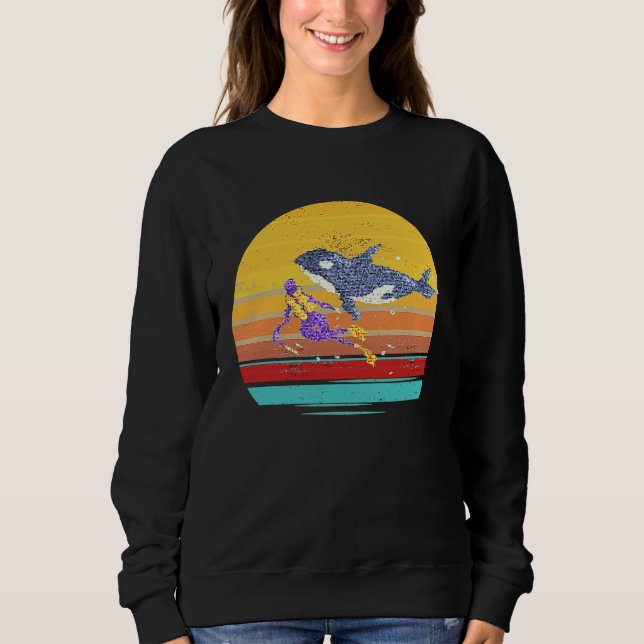 Killer Whale Orca  For Women & Girls Retro Cute Sweatshirt (Vorderseite)