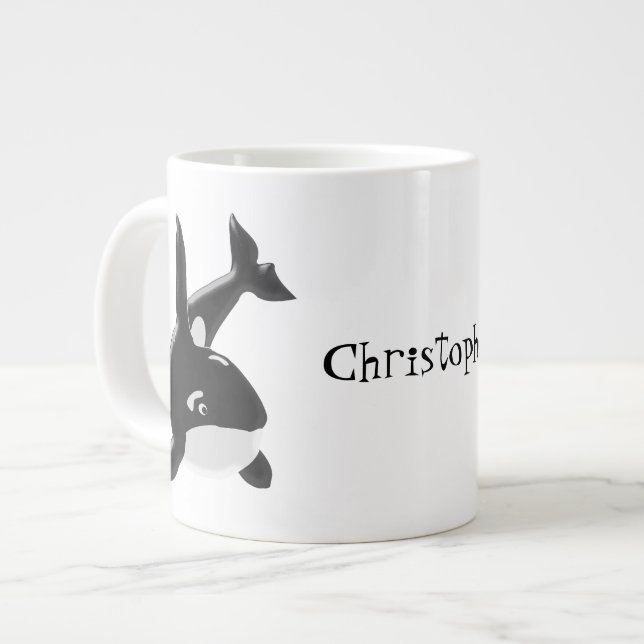 Killer Whale Personalisiert Jumbo-Tasse (Vorderseite Links)