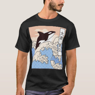 Killer Whale Reiten der großen Wave Orca Japanisch T-Shirt