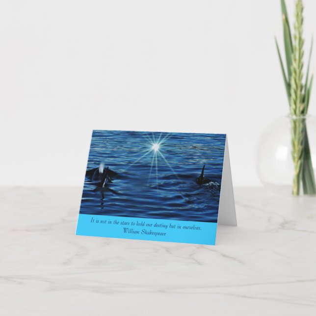 Killer Whale Starlight Sea inspirierender Gruß Karte (Vorderseite)