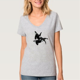 Killer Whale V-Neck T - Shirt