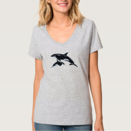 Killer Whale V-Neck T - Shirt