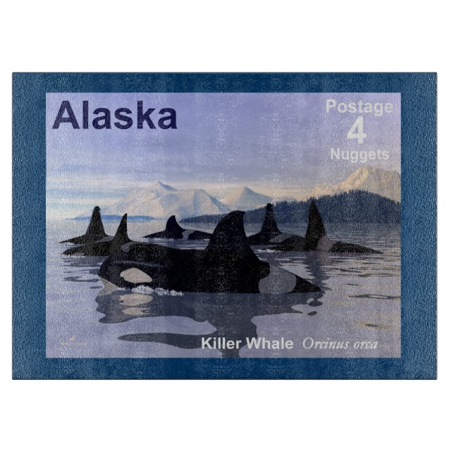 Killer Whales - Alaska Postage Schneidebrett (Vorderseite)