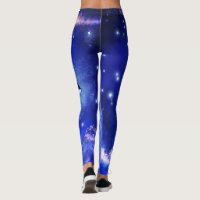 Killer Whales auf Vollmond Blue Night Leggings