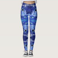 Killer Whales Blue Full Moon Mirror Leggings