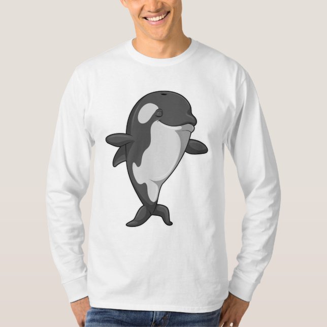 Killerwal an der Yoga-Fitness im Stehenden T-Shirt (Vorderseite)