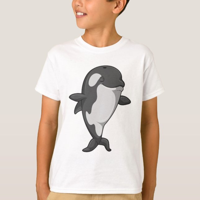 Killerwal an der Yoga-Fitness im Stehenden T-Shirt (Vorderseite)