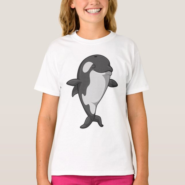 Killerwal an der Yoga-Fitness im Stehenden T-Shirt (Vorderseite)