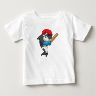 Killerwal auf Cricket mit Cricket-Fledermaus Baby T-shirt