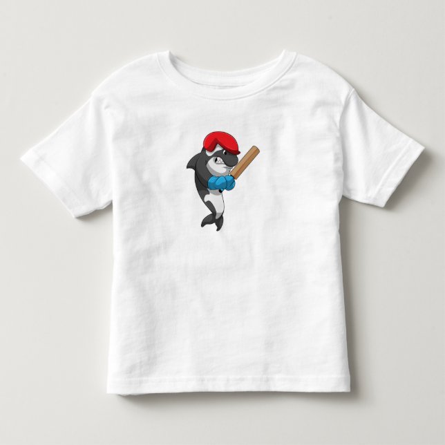 Killerwal auf Cricket mit Cricket-Fledermaus Kleinkind T-shirt (Vorderseite)