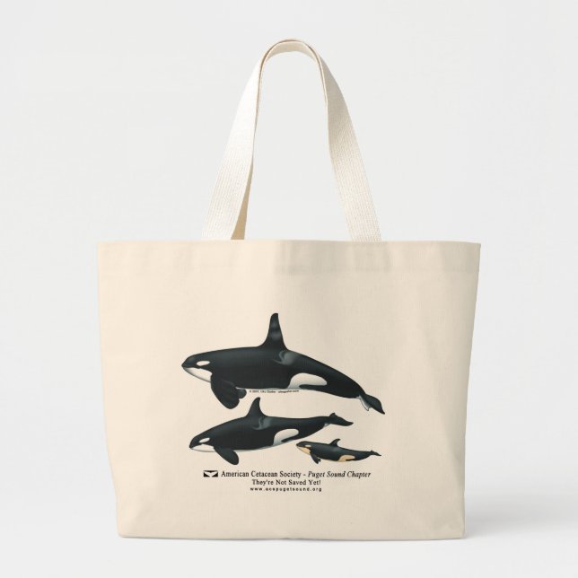 Killerwal-Familien-Strand-Tasche Jumbo Stoffbeutel (Vorne)
