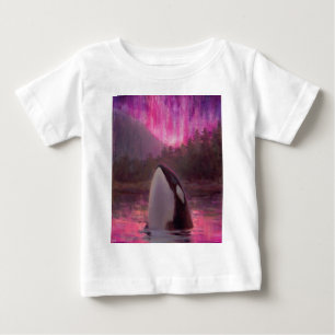 Killerwal-Schwertwal und rosa/magentarote Baby T-shirt