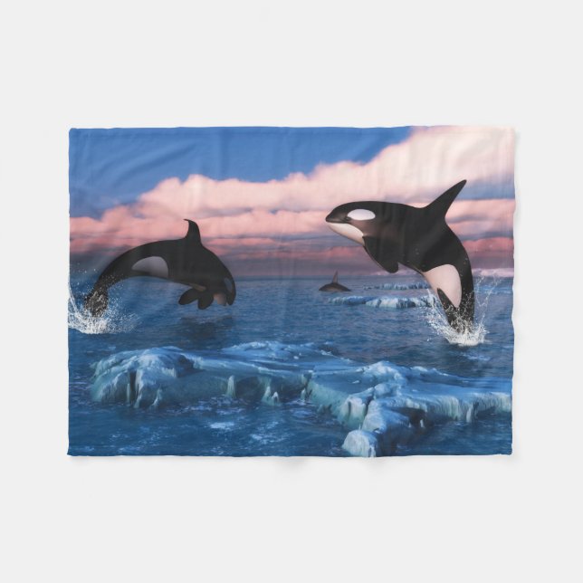 Killerwale in der Arktis Fleecedecke (Vorderseite (Horizontal))