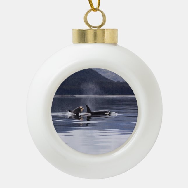 Killerwale Keramik Kugel-Ornament (Vorderseite)