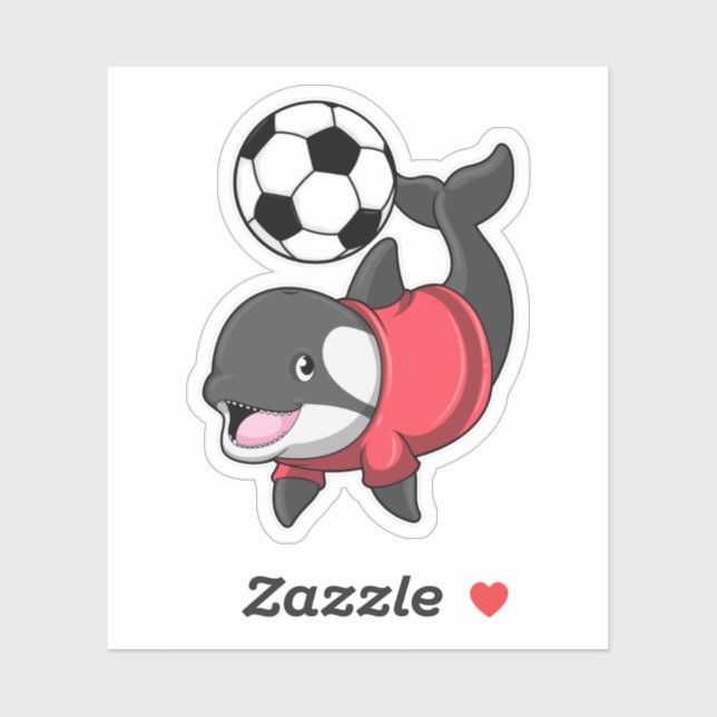 Killerwhale als Fußballspieler mit Fußball Aufkleber (Blatt)