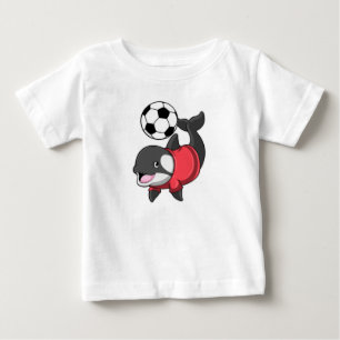Killerwhale als Fußballspieler mit Fußball Baby T-shirt