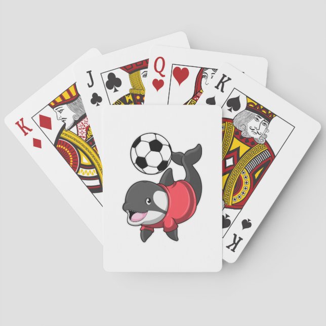 Killerwhale als Fußballspieler mit Fußball Spielkarten (Rückseite)