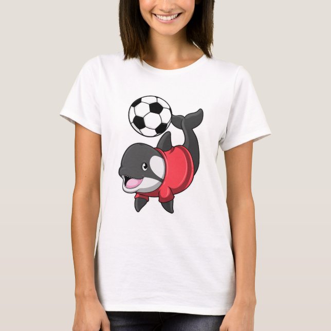 Killerwhale als Fußballspieler mit Fußball T-Shirt (Vorderseite)